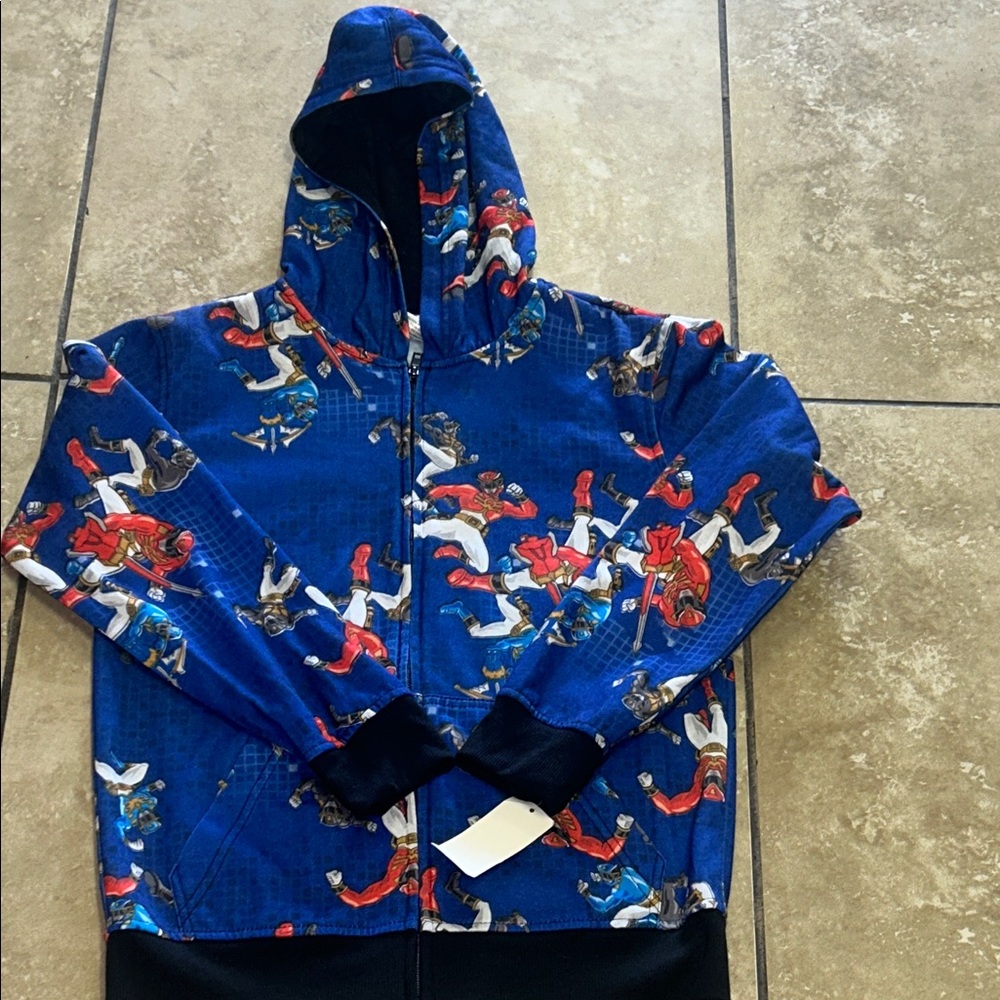 Power Rangers blue graphic hoodie